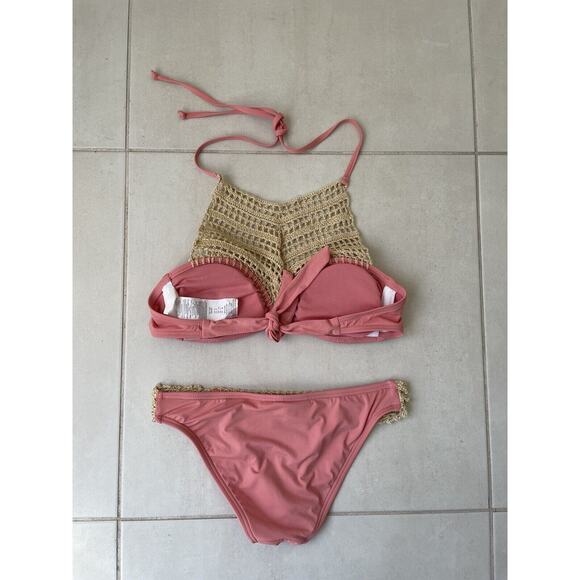 Bikini Lab Swim Bikini Halter Crochet Swimwear - Picture 6 of 10